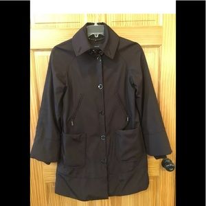 jones New York Brown Microfiber Rain Jacket coat